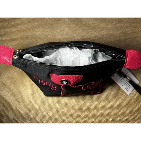 Hello Kitty (For Sale in Japan Only) Nylon Embroidered Black Wristlet Bag - Picture 7 of 10